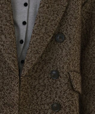 GRACE CONTINENTAL カルゼツイードダブルジャケット ブラウン