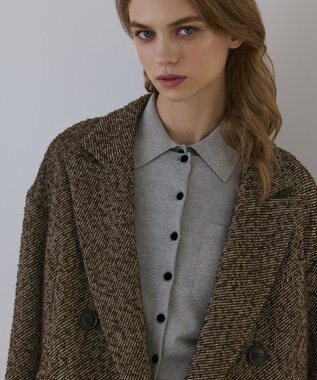 GRACE CONTINENTAL カルゼツイードダブルジャケット ブラウン