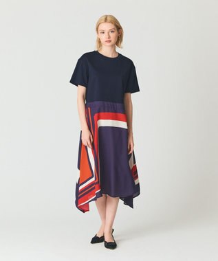 GRACE CONTINENTAL プリントコンビカットワンピース