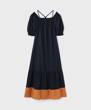 GRACE CONTINENTAL ギャザーロングワンピース ネイビー