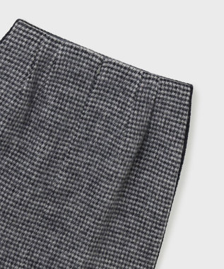 GRACE CONTINENTAL シャギーチェックミニスカート グレー