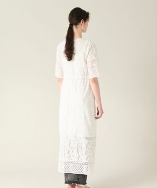 GRACE CONTINENTAL コンビレースVネックワンピース ホワイト