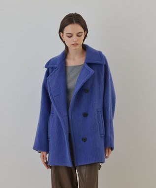 GRACE CONTINENTAL シャギ－ハ－フコ－ト ブルー