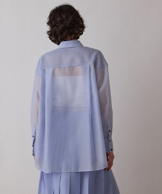 GRACE CONTINENTAL マットシアーシャツ ブルー