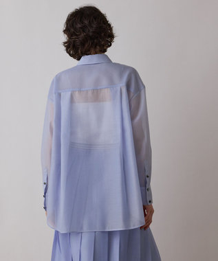 GRACE CONTINENTAL マットシアーシャツ ブルー