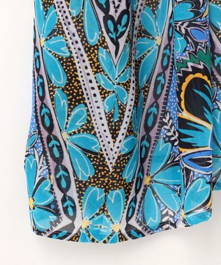 GRACE CONTINENTAL シフォンプリントギャザースカート ブルー