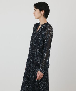 GRACE CONTINENTAL ミナモドットプリントプリーツワンピース ブラック