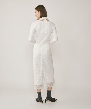 GRACE CONTINENTAL ボウタイリブニットトップ ホワイト