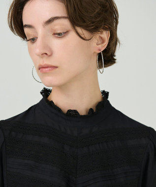 GRACE CONTINENTAL ラインデザインフープピアス シルバー