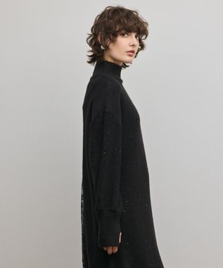 GRACE CONTINENTAL スパンコールニットワンピース ブラック