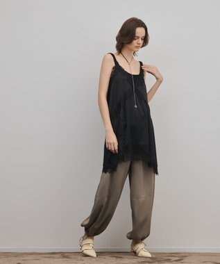 GRACE CONTINENTAL サテンレースキャミ ブラック