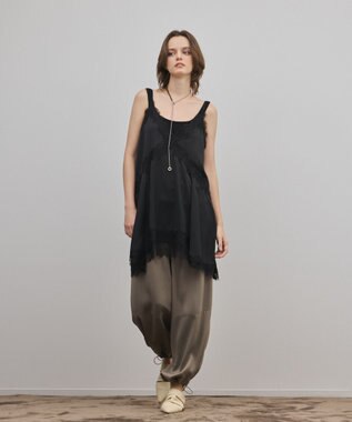 GRACE CONTINENTAL サテンレースキャミ ブラック