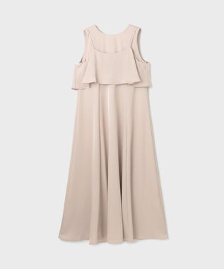 GRACE CONTINENTAL サテンレイヤードワンピース ベージュ