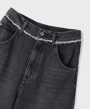 GRACE CONTINENTAL ハイウエストバギ－デニム ブラック