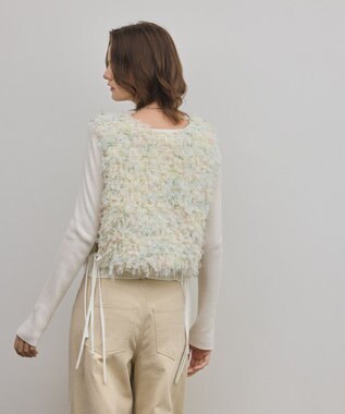 GRACE CONTINENTAL フリンジチュールベスト キナリ