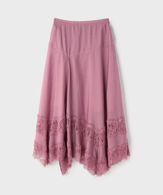 GRACE CONTINENTAL レースヘムフレアスカート ピンク
