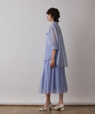 GRACE CONTINENTAL マットシアーシャツ ブルー