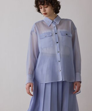 GRACE CONTINENTAL マットシアーシャツ ブルー