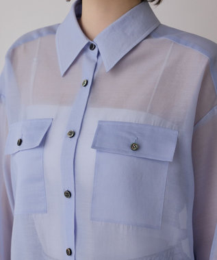 GRACE CONTINENTAL マットシアーシャツ ブルー
