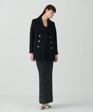 GRACE CONTINENTAL サイドスリットPコート ブラック