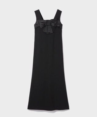 GRACE CONTINENTAL サテンリボンロングドレス ブラック