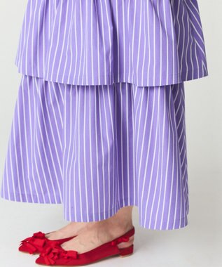GRACE CONTINENTAL ストライプラッフルスカート パープル