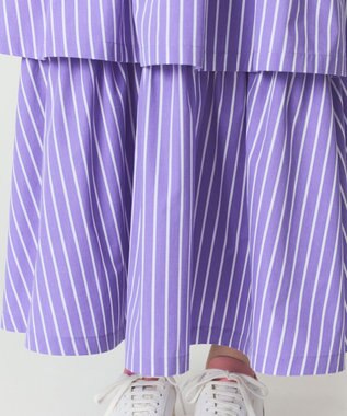 GRACE CONTINENTAL ストライプラッフルスカート パープル