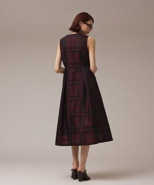 GRACE CONTINENTAL シャドーチェックワンピース ボルドー