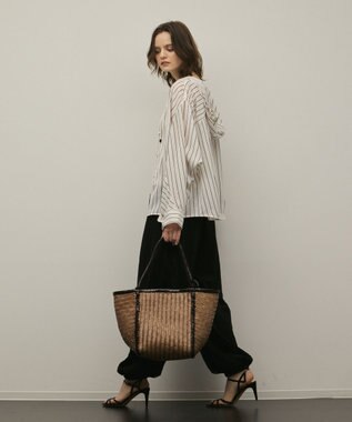 GRACE CONTINENTAL フードシャツ ストライプ