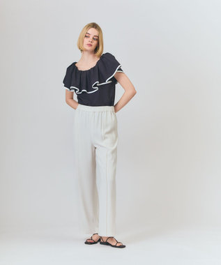 GRACE CONTINENTAL トリアセワイドイージーパンツ ホワイト