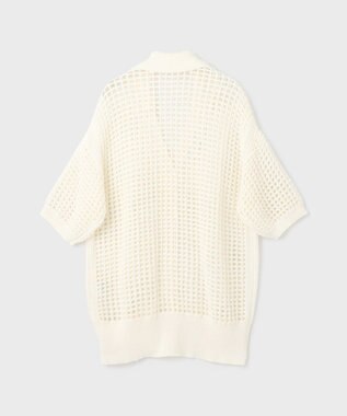 GRACE CONTINENTAL メッシュスキッパーニットカーディガン ホワイト