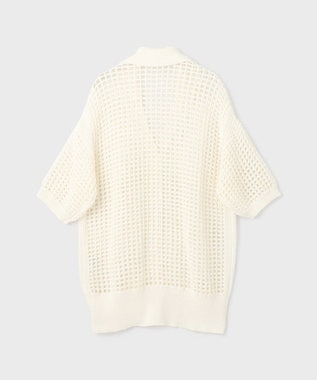 GRACE CONTINENTAL メッシュスキッパーニットカーディガン ホワイト