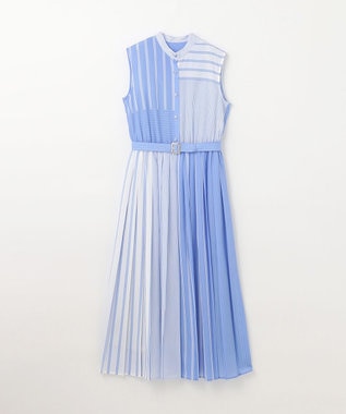 GRACE CONTINENTAL ストライププリントワンピース サックス
