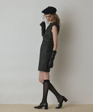 GRACE CONTINENTAL ツイードタイトワンピース ブラック