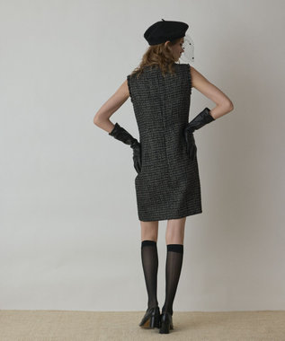 GRACE CONTINENTAL ツイードタイトワンピース ブラック