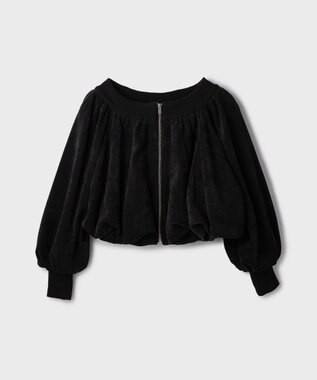 GRACE CONTINENTAL バルーンモールカットカーディガン ブラック