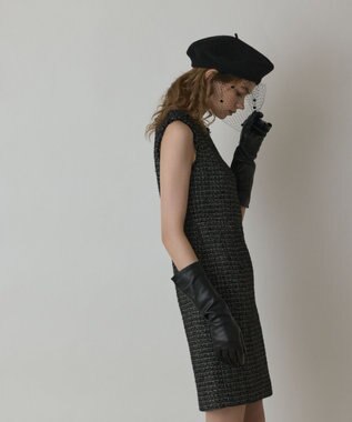 GRACE CONTINENTAL ツイードタイトワンピース ブラック