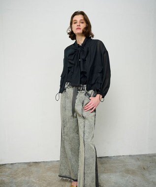 GRACE CONTINENTAL シアーボウタイノースリーブ ブラック