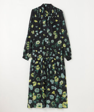 GRACE CONTINENTAL グラデフラワープリントワンピース ブラック