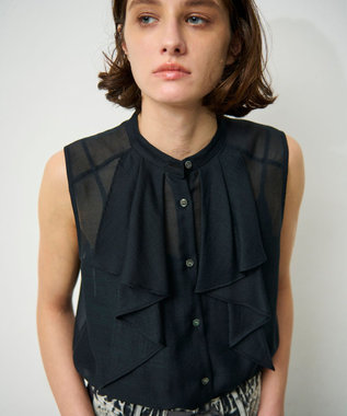 GRACE CONTINENTAL シアーボウタイノースリーブ ブラック