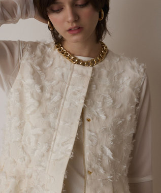 GRACE CONTINENTAL カットジャガードジレ キナリ