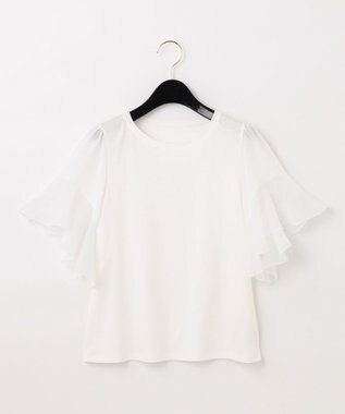 GRACE CONTINENTAL フレアスリーブカットトップ ホワイト