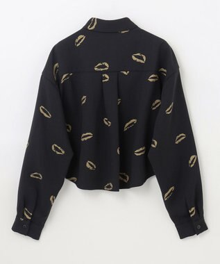 GRACE CONTINENTAL リップモチーフショートシャツ ブラック