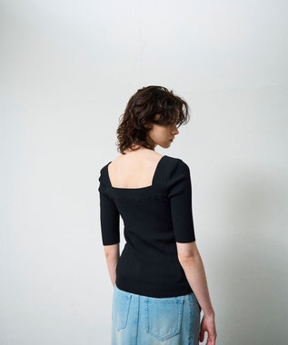 GRACE CONTINENTAL スクエアーネックトップ ブラック