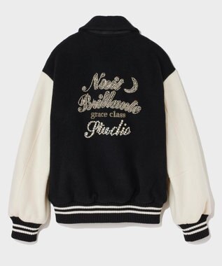 GRACE CONTINENTAL バーシティembジャケット ブラック