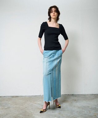 GRACE CONTINENTAL スクエアーネックトップ ブラック