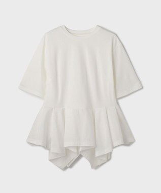 GRACE CONTINENTAL ペプラムカットトップ ホワイト