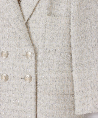 GRACE CONTINENTAL ツイードテーラードコート ホワイト