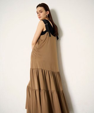 GRACE CONTINENTAL ティアードロングワンピース ブラウン