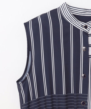 GRACE CONTINENTAL ストライププリントワンピース ネイビー